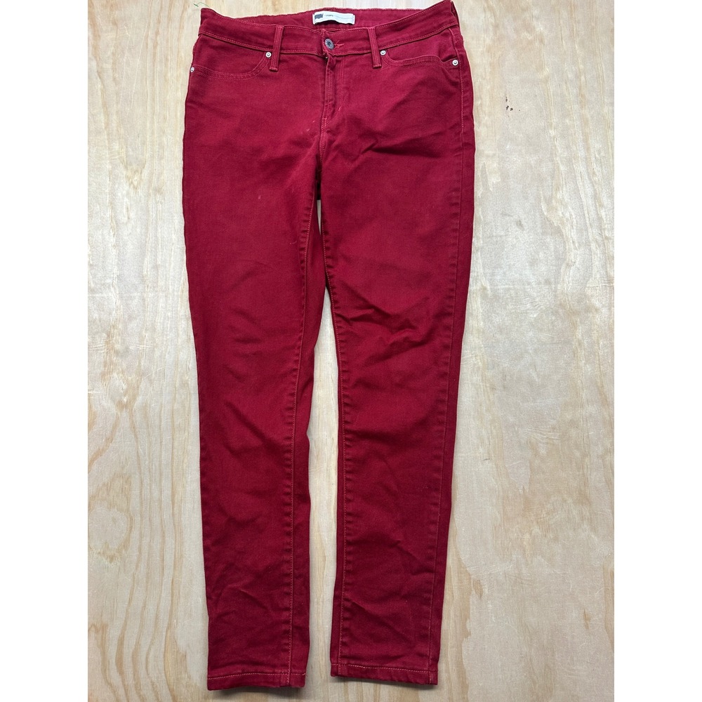 Levis Legging Red Jeans Womens 31x32 Mid Rise Skinny Stretch 58455-0050 Sz 12